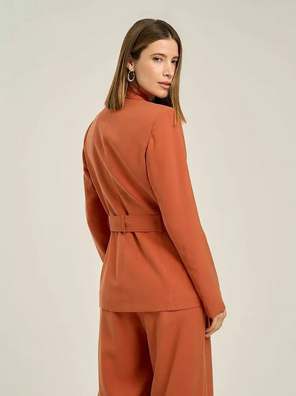 Orange Viscose Tailored Blazer