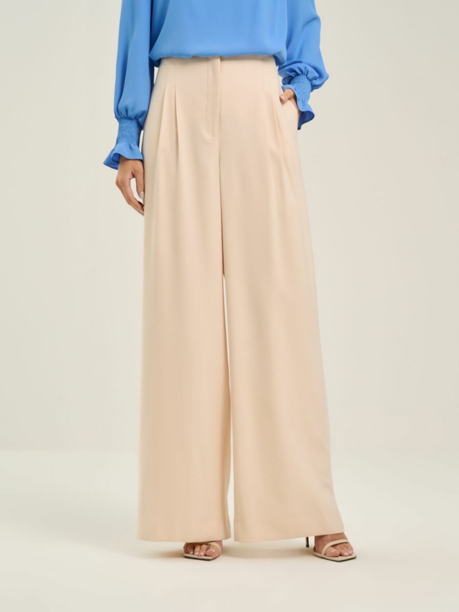 Pantalona Pants in Beige Viscose Tailoring