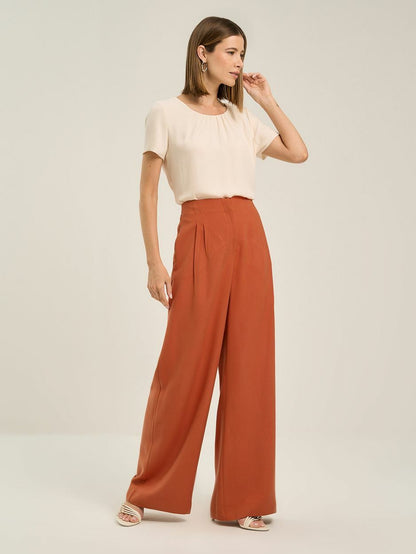 Pantalona Pants in Orange Viscose Tailoring