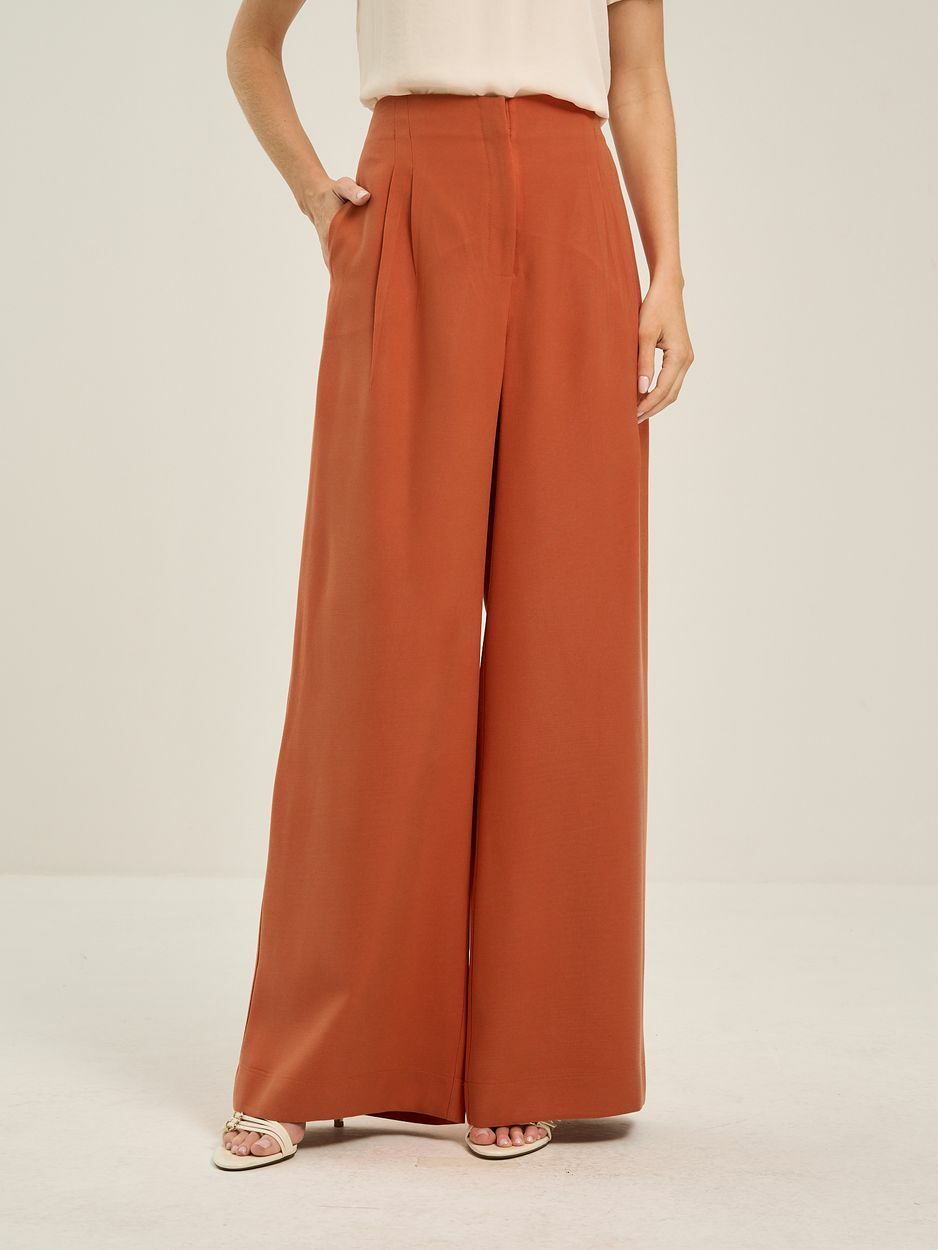 Pantalona Pants in Orange Viscose Tailoring