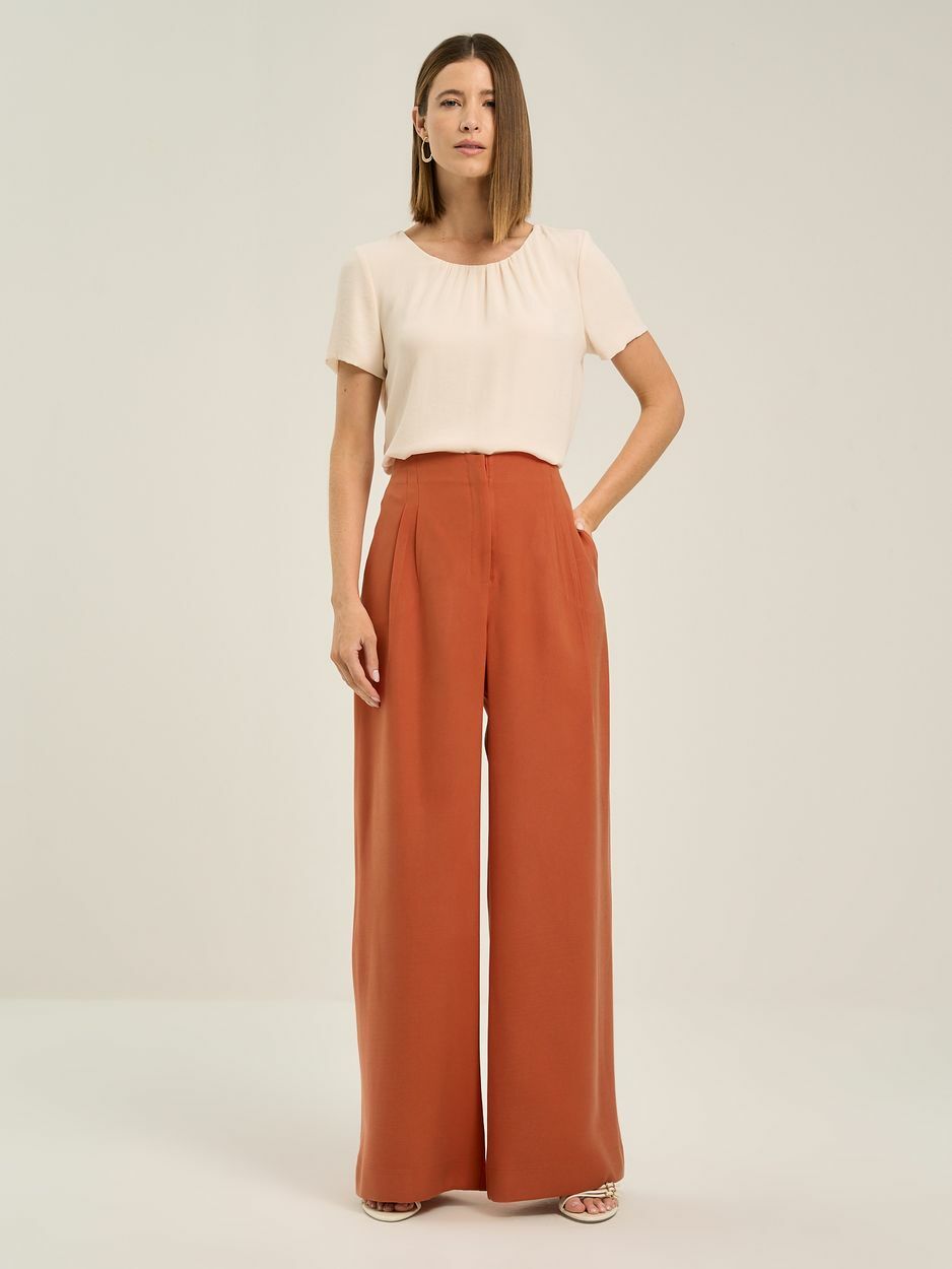 Pantalona Pants in Orange Viscose Tailoring