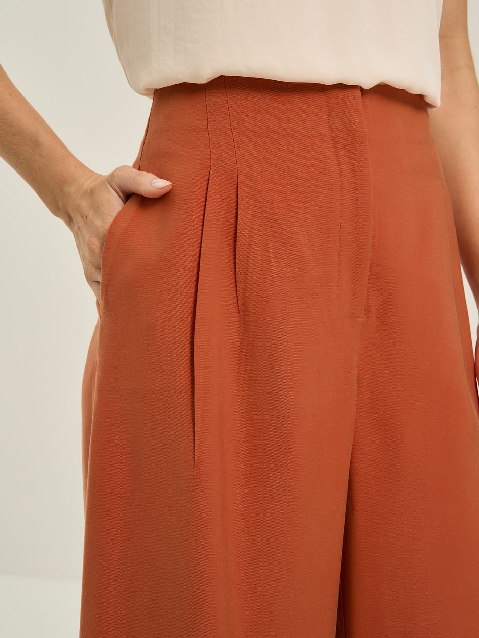 Pantalona Pants in Orange Viscose Tailoring