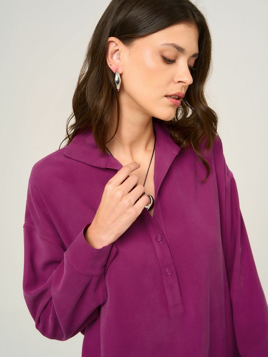 Pink Oversized Viscose Shirt